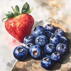 blueberries and strawberries