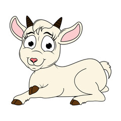 Cute goat animal cartoon