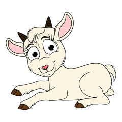 Cute goat animal cartoon