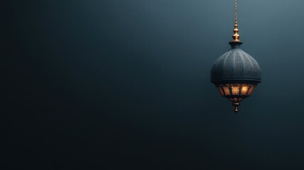 Obraz premium Serene Hanging Lantern, Illuminated in the Dark