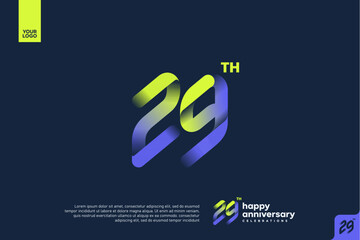 Modern 29th Anniversary Celebration with Gradient Number and Minimalist Design for Corporate or Startup Branding
