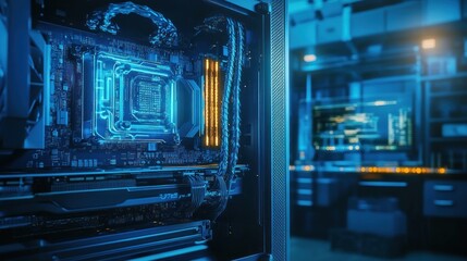 Obraz premium High-Performance Computer System: A Glimpse into the Core