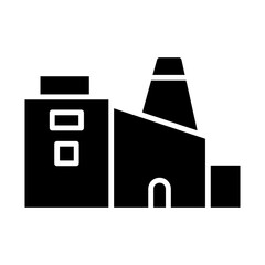 Factory icon featuring industry building
