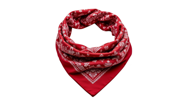 Stylish red scarf with classic white and black pattern, perfect for warmth fashion