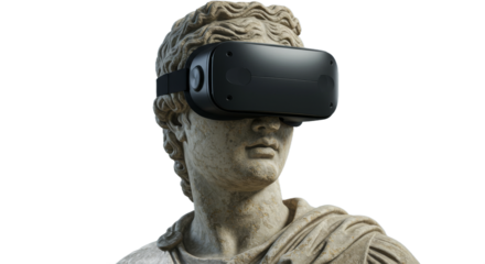Marble bust explores virtual reality