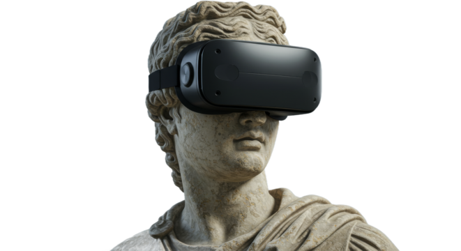 Marble bust explores virtual reality