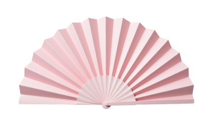 Closeup of a pink portable fan on plaid background, staying cool in style 