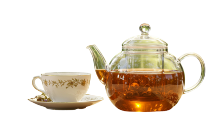 Serene tea service with glass teapot