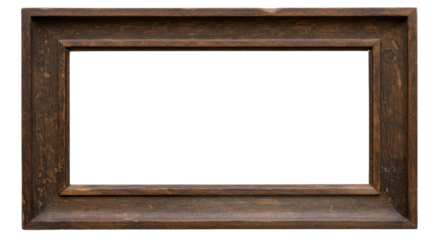 Rustic wooden picture frame with blank interior