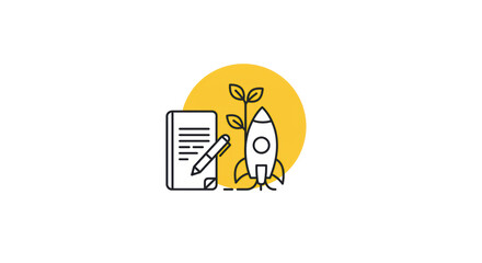 Obraz premium Growing Ideas: Business Plan and Startup Rocket