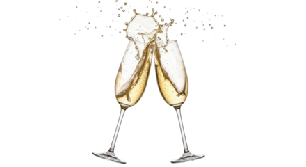 Sparkling champagne toast on dark background