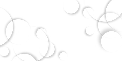 Abstract background with circle white abstract geometric background with soft light white paper circles in design .Gray abstract. Modern design background for report and project presentation template.