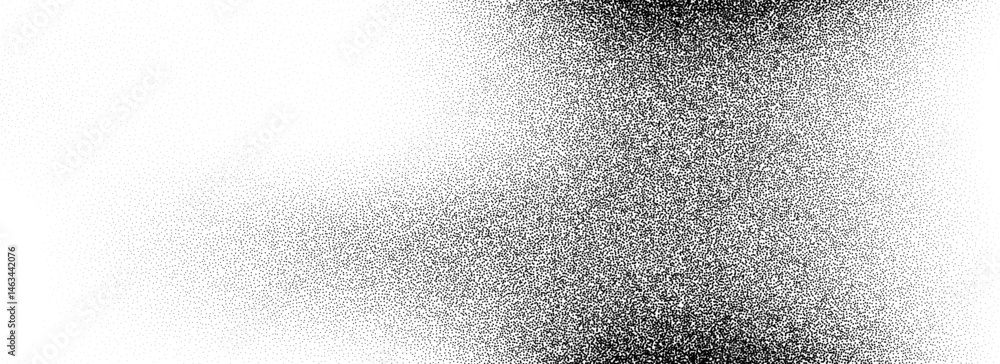 Poster stippled grain gradient texture. black dotted noisy background. rough grungy sand dot wallpaper. gri