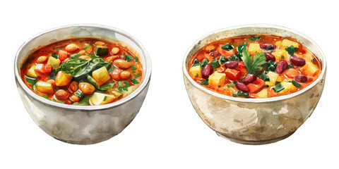 ribollita watercolor vector illustration