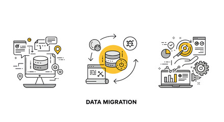 Data Migration Process: Digital Transformation Illustration