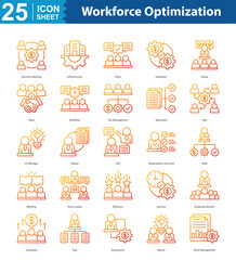 Workforce Optimization Icon Sheet business meeting, infrastructure, team, operation, group, team, workflow, file management, teamwork, idea, hr manager, dialog, skill, organization structure, skills