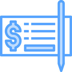 cheque illustration on a white background    