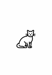 Minimalist Cat Icon: Line Art for Creative Projects