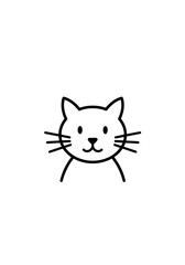 Minimalist Cat Icon: Simple Line Art for Design