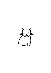 Minimalist Cat Icon: Simple Line Art Pet Portrait