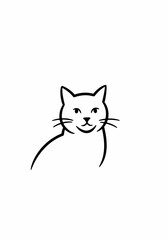 Minimalist Cat Illustration: Simple Feline Line Art