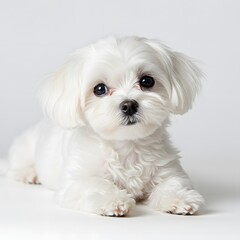 Dog on white background