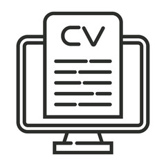 Curriculum Vitae outline icon, editable vector illustration and transparent graphic element. Isolated on white background