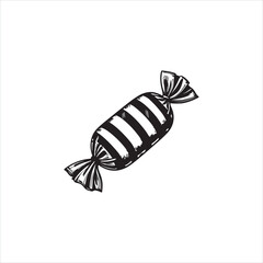 Black and White Striped Candy Icon