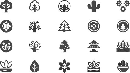 plants line icon set  vector pictograms of tree  f (1).eps