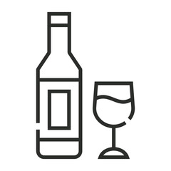 Cachaza icon, Brazilian food symbol outline icon, editable vector illustration and transparent graphic element. Isolated on white background