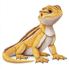 Obraz premium Yellow and White Bearded Dragon Lizard Illustration