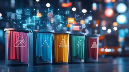 Recycling digital data urban environment infographic concept modern technology abstract art