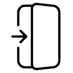 Outline icon of a doorway with an arrow pointing inside, indicating an entrance.
