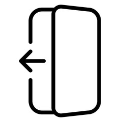 Outline icon of a doorway with an arrow pointing outward, indicating an exit.