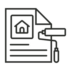 Home improvement symbol outline icon, editable vector illustration and transparent graphic element. Isolated on white background