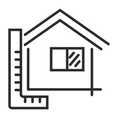 Home improvement symbol outline icon, editable vector illustration and transparent graphic element. Isolated on white background