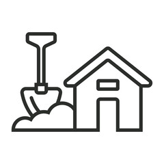 Home improvement symbol outline icon, editable vector illustration and transparent graphic element. Isolated on white background