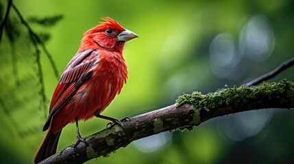 Fototapeta premium branch red feathers