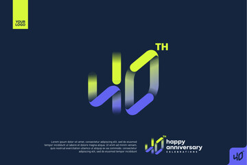 Modern 40th Anniversary Celebration with Gradient Number and Minimalist Design for Corporate or Startup Branding