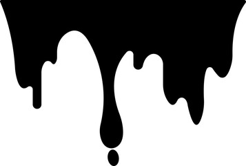 Dripping paint or ink stain icon in flat. Isolated on transparent background