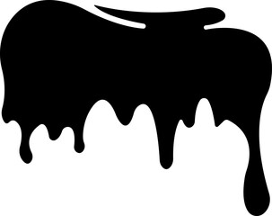 Dripping paint or ink stain icon in flat. Isolated on transparent background