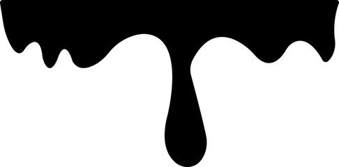 Dripping paint or ink stain icon in flat. Isolated on transparent background