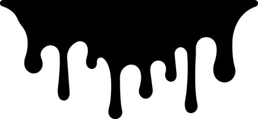 Dripping paint or ink stain icon in flat. Isolated on transparent background