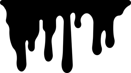 Dripping paint or ink stain icon in flat. Isolated on transparent background