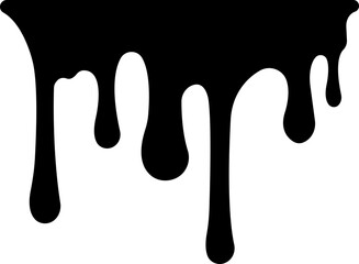 Dripping paint or ink stain icon in flat. Isolated on transparent background