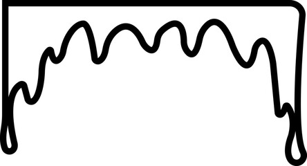 Dripping paint or ink stain icon in line. Isolated on transparent background