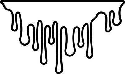 Dripping paint or ink stain icon in line. Isolated on transparent background