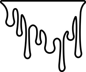 Dripping paint or ink stain icon in line. Isolated on transparent background