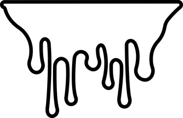 Dripping paint or ink stain icon in line. Isolated on transparent background