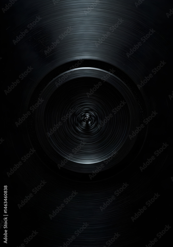 Poster abstract black circle background with subtle ripples and dark texture